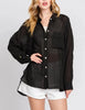 Valencia Plain and Sheer Button Up Long Sleeve (Assorted)