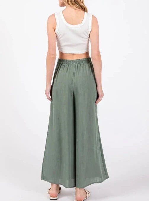 Simple Breeze Wide Leg Set With Twin Pockets (Assorted Colors)