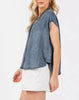 Denim Drift Relaxed Button Down Top