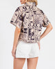 Maui Soleil Cropped Button Up Short Sleeve Top