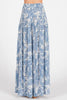 Frosted Petals High-Low Smocked Waist Maxi Skirt