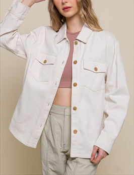 Lauren Oversized Denim Jacket In White