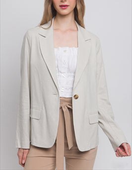 In the Know Chic Corduroy Suit Blazer In Ivory