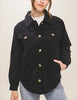 Camp Out Corduroy Button Down Jacket in Black