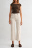 Vanilla Bean Front Panel Petite Wide Leg Jeans