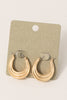 Small Oblong Rigged Latch Hoop Earrings in Gold