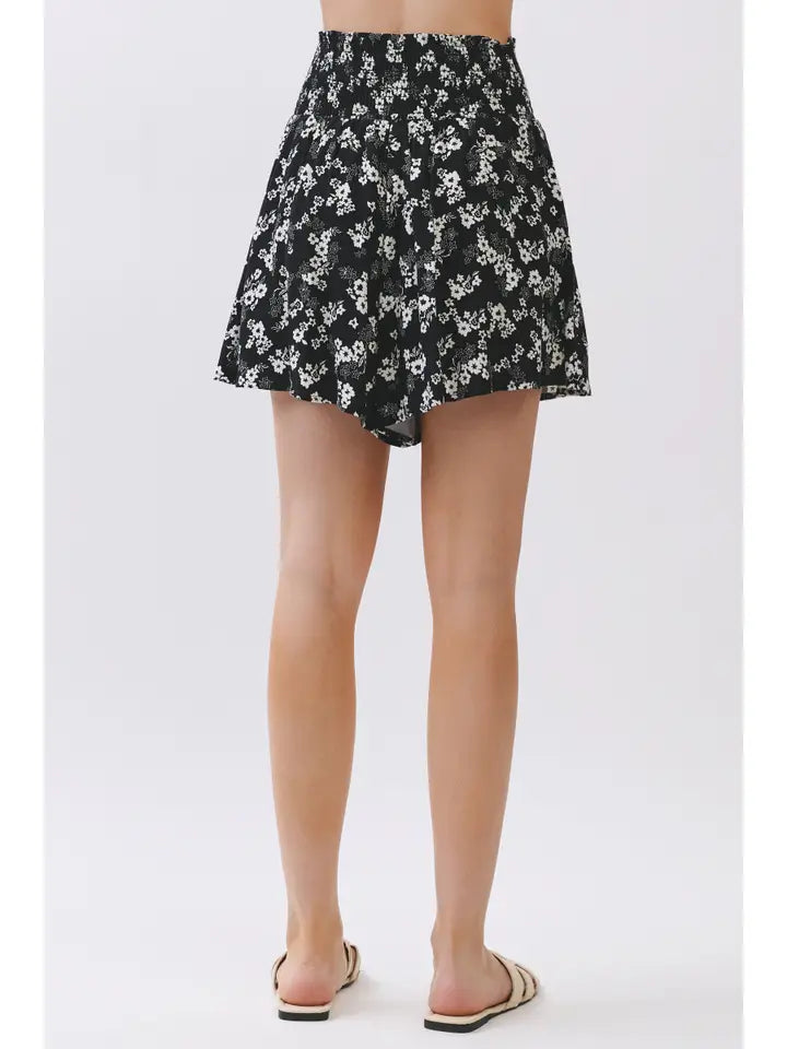 Midnight Petals Smocked Shorts