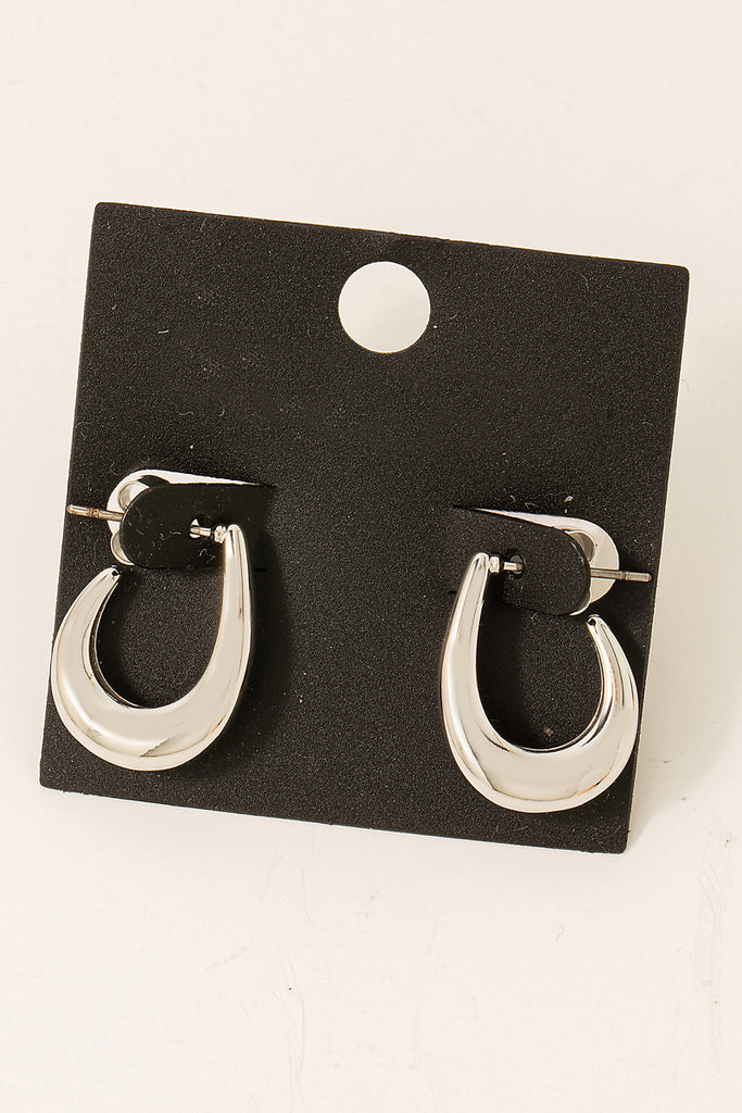 Oblong Oval Thick Teardrop Earrings (Assorted Colors)