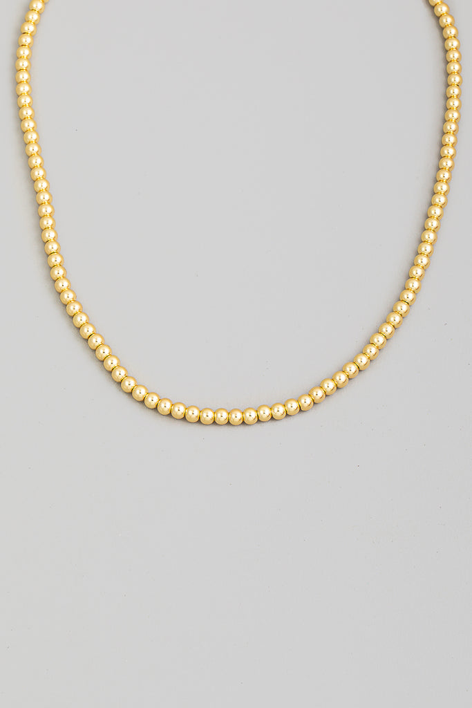 Dainty Colourful Beaded Blue And Gold Necklace | Always Chic | SilkFred