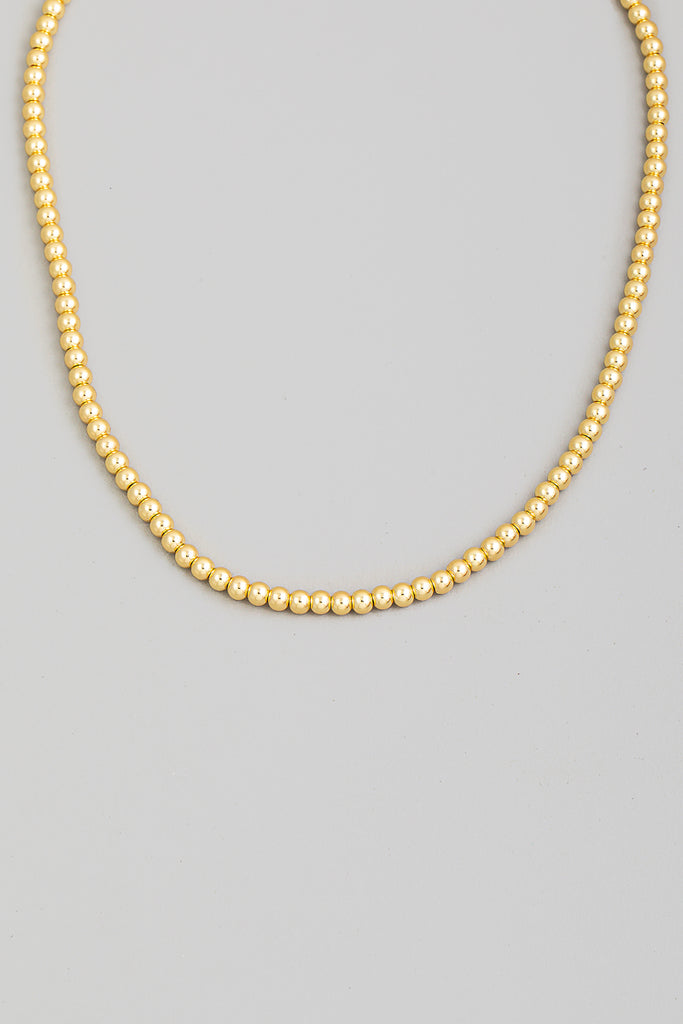 Gold Beaded 1MIL Dainty Necklace