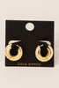 Thick Circle Clasp Hoops in 14K Gold Dipped