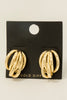 Abstract Oval Gold Link Stud Earrings