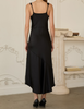 Noir Lace Asymmetrical Maxi Dress
