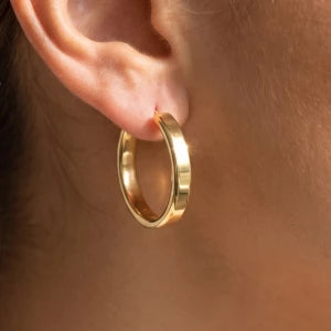 Flat Tube Hinge Hoop Earrings