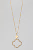 Long Clover Glass Necklace Wrapped in Beads
