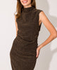 The Shimmer Mock Neck Tank Top in Black and Gold
