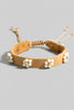 Beaded Flower Leather Bracelet