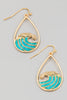 Teardrop Wave Statement Drop Earrings In Gold