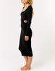 Courtney Cut Out Long Sleeve Ribbed Bodycon Midi Dress (Assorted Colors)