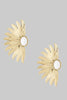 Half Pearl Leaf Earrings in Gold