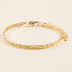 Flat & Simple Box Chain Link Bracelet