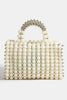 Pearl Pop Metallic Pearl Cluster Beaded Handbag
