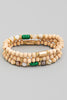 Beaded Bracelet Set With Accent Stones In Natural Multi