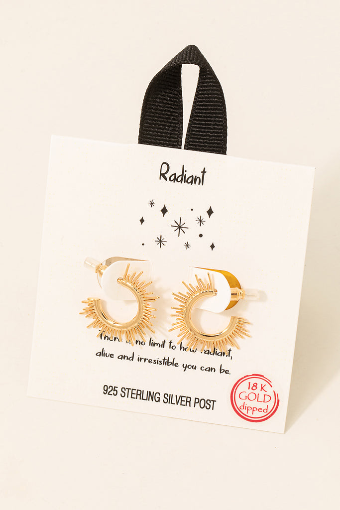 Radiant Starburst Hoop Earrings in Gold/Silver