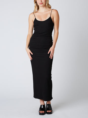 Farmers Market Double Layer Round Neck Jumpsuit in Black