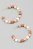 Beaded Hoop Earrings In Blush/Taupe Gold