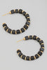 Gallery Days Wooden Beaded Hoop Earring In Black/Gold Multi