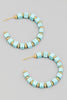 Gallery Days Wooden Beaded Hoop Earring In Teal/Gold Multi