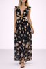 Indigo Affair Ruffle Sleeve Maxi Dress