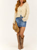 Sugar Lace Knit Front Tie Long Sleeve Cardigan