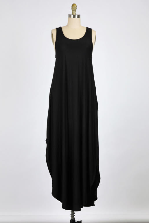 Crossback Soft Jersey Dress In Black