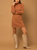 Pumpkin Spice Long Sleeve Midi Dress