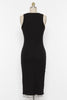 Perfect Day Fitted Ribbed Jersey Midi Dress In Black