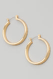 Gold Hammered Chic Hoop Earrings
