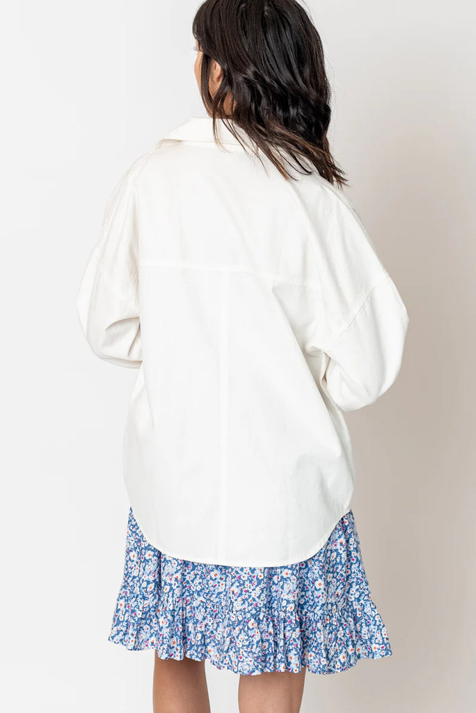 Camille Denim Shirt Jacket In Ivory