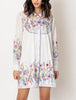 Midsommar Long Sleeve Floral Print Button Down Shirt Dress In Ivory/Multi
