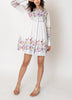 Midsommar Long Sleeve Floral Print Button Down Shirt Dress In Ivory/Multi