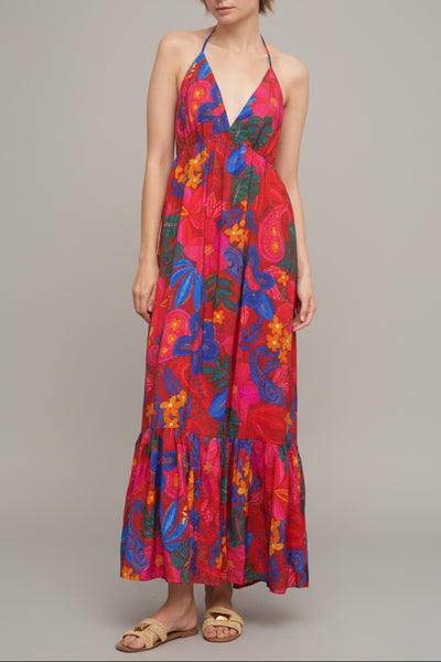 Solara Floral Halter Maxi Dress