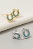 Blue Horse Shoe Stud Earrings in Gold