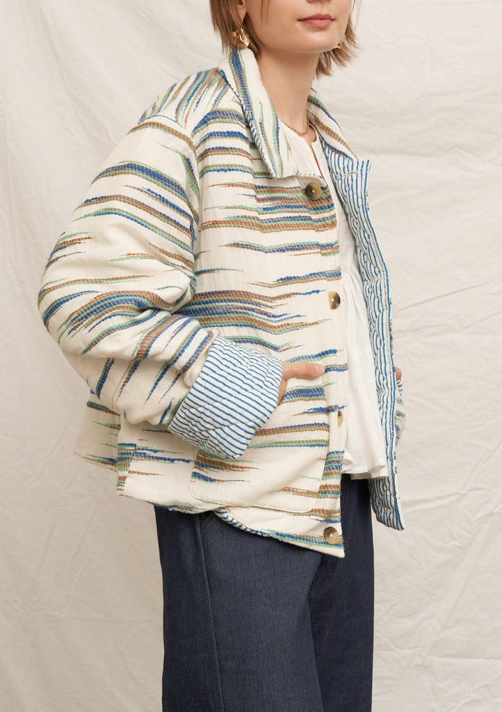 Harbor Stripe Quilted Jacket