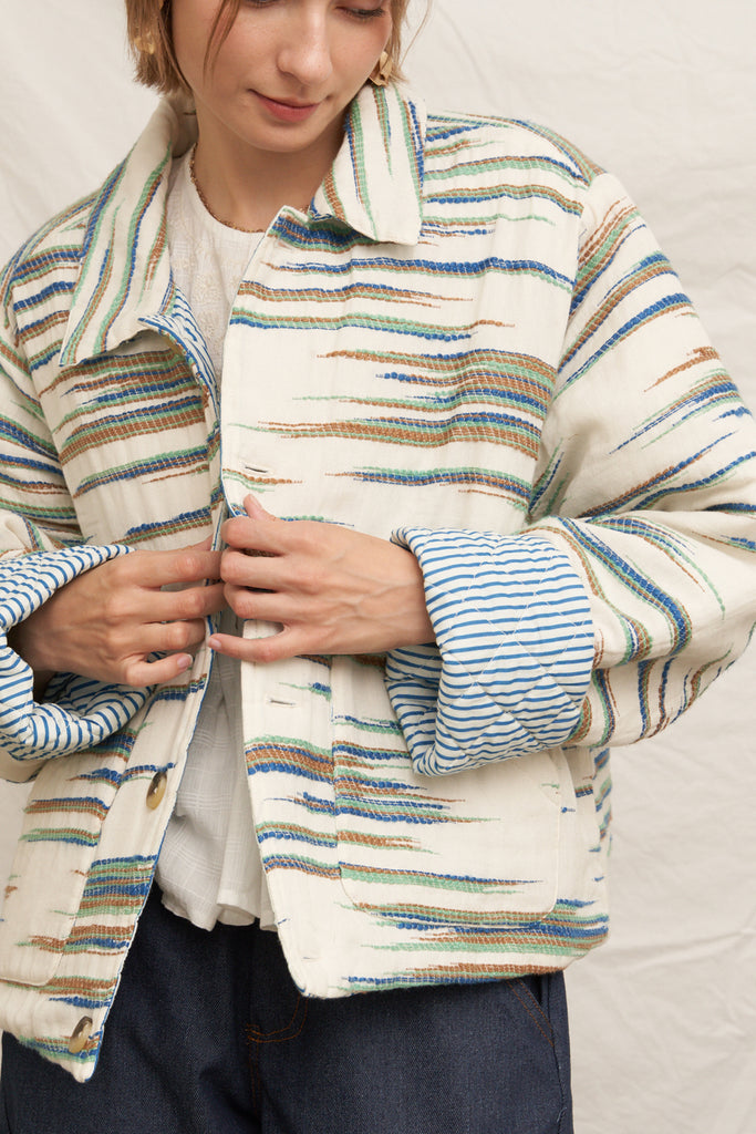 Harbor Stripe Quilted Jacket