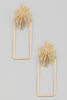 Snowflake Rectangle Earrings in Gold