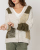 Earth + Moss Button Down Cardigan in Beige and Green