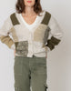 Earth + Moss Button Down Cardigan in Beige and Green