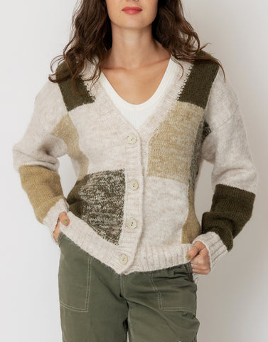 Love Me Softly Sweater with Heart Print in Cream/Navy