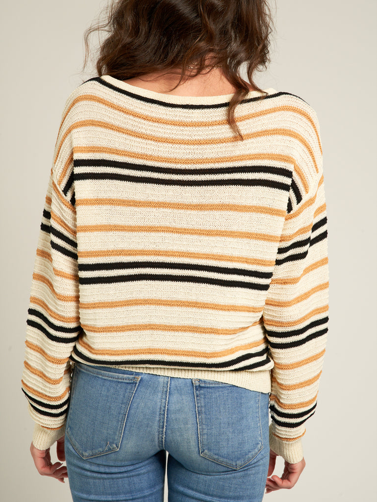 Urban Lines Striped Long Sleeve Sweater